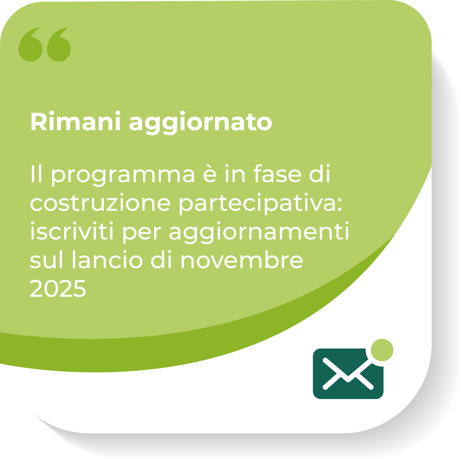 Per ricevere aggiornamenti