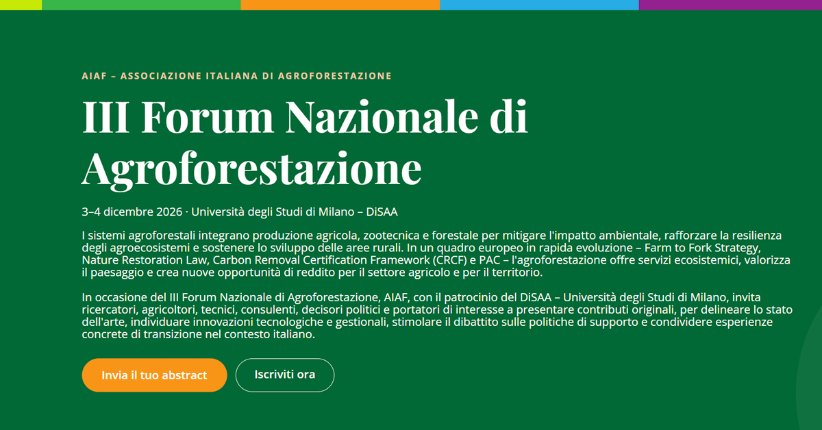 III Forum Nazionale di Agroforestazione